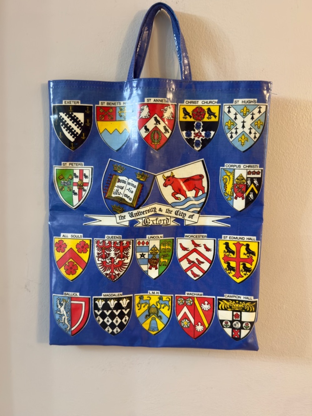 Vintage Oxford University souvenir tote bag
